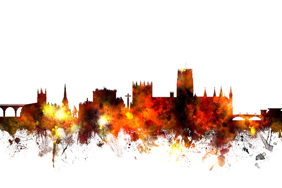Durham England Skyline Cityscape #4 Digital Art by Michael Tompsett