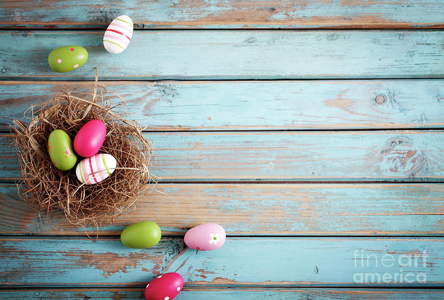 Easter Photograph - Easter egg background #4 by Kati Finell