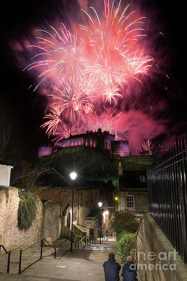 Edinburgh Photograph - Edinburgh 2017 New year Fireworks #4 by Keith Thorburn LRPS EFIAP CPAGB