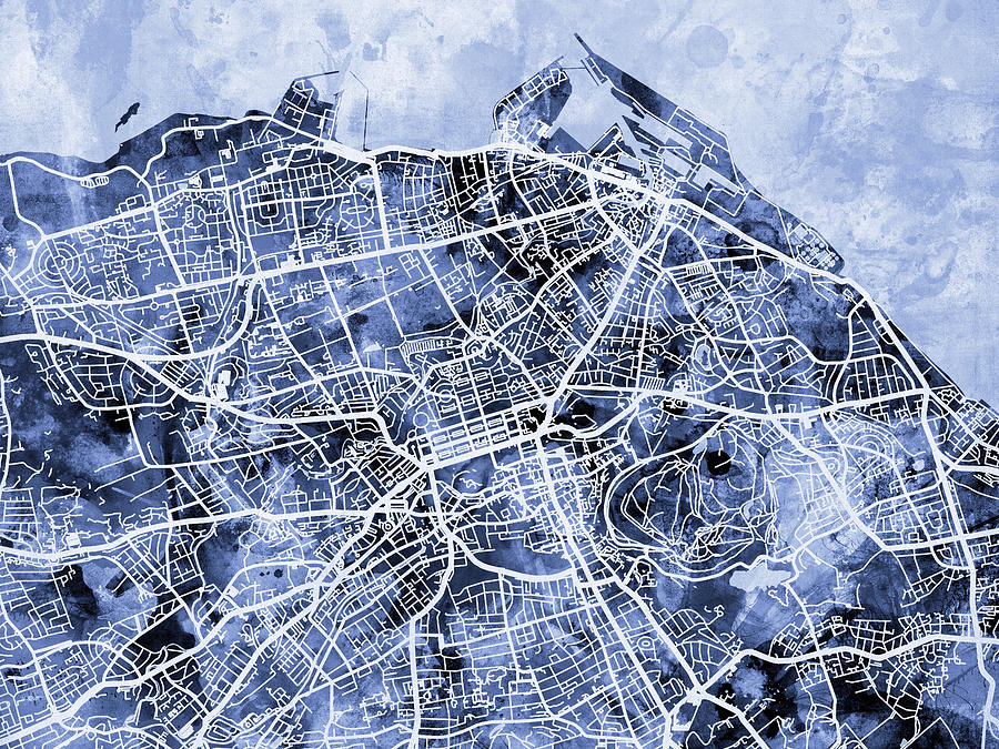 City Map Digital Art - Edinburgh Street Map #4 by Michael Tompsett