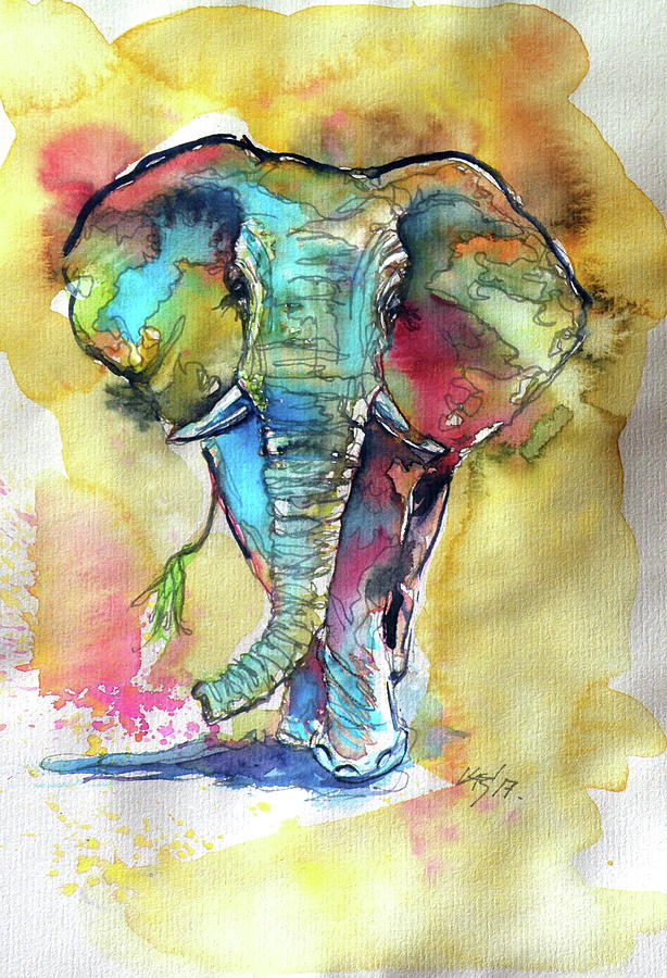 Elephant #6 Painting by Kovacs Anna Brigitta