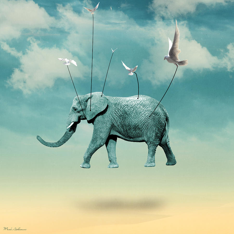 Animal Painting - Elephant #4 by Mark Ashkenazi
