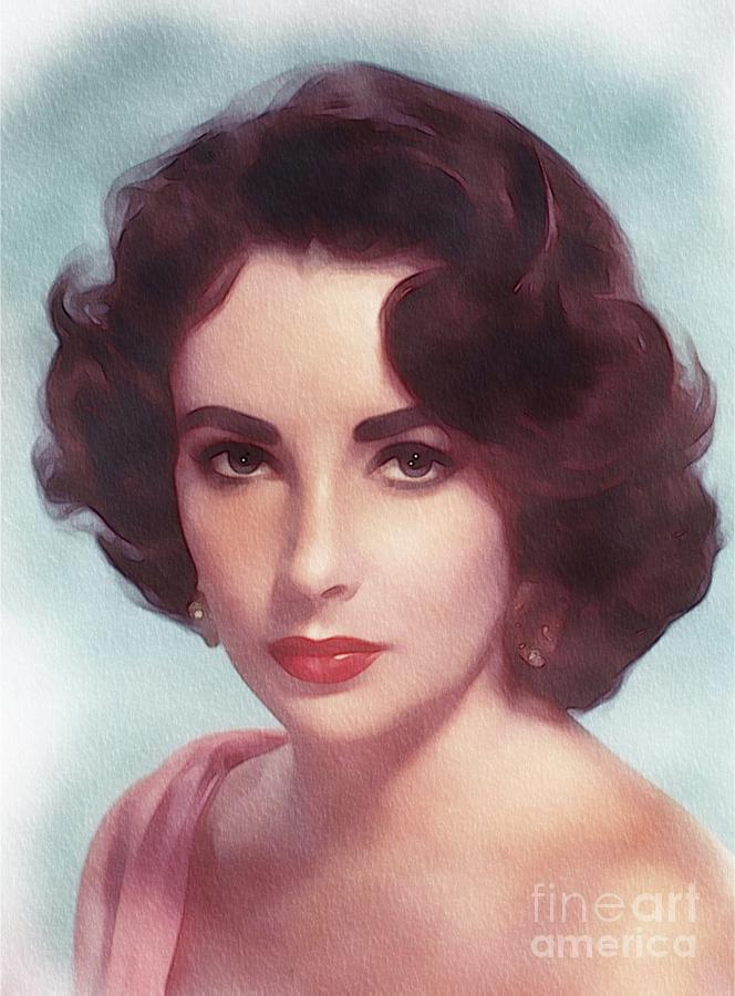 Elizabeth Taylor, Vintage Actress Painting