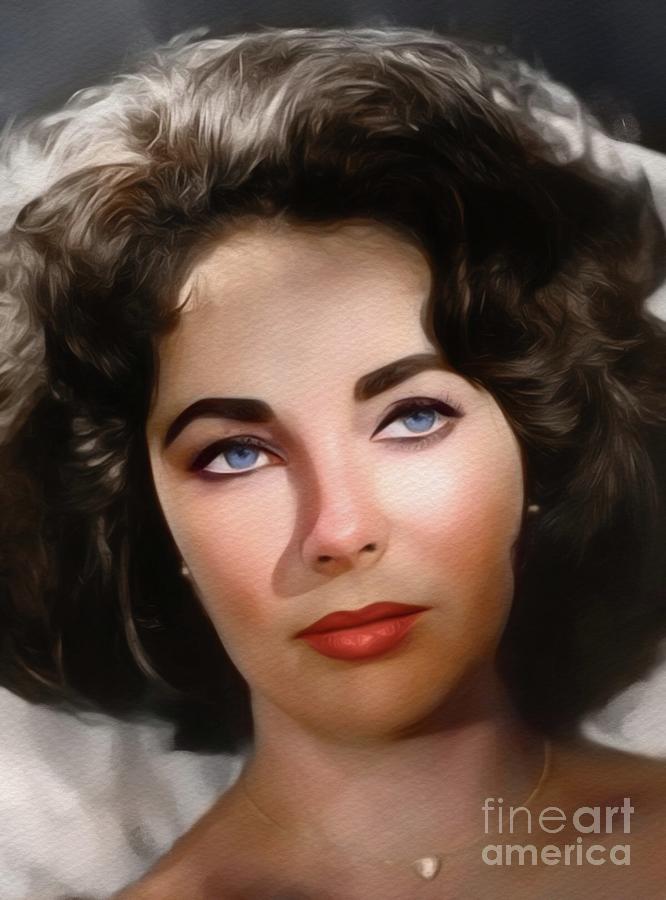Elizabeth Taylor, Vintage Movie Star Painting