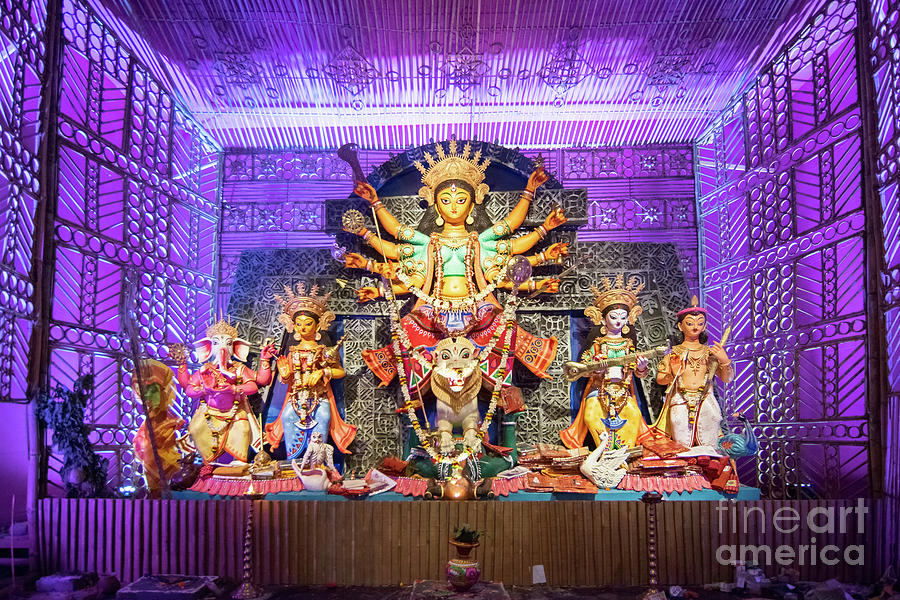 Exterior of decorated Durga Puja pandal at Kolkata West Bengal India  Photograph by Rudra Narayan Mitra - Fine Art America