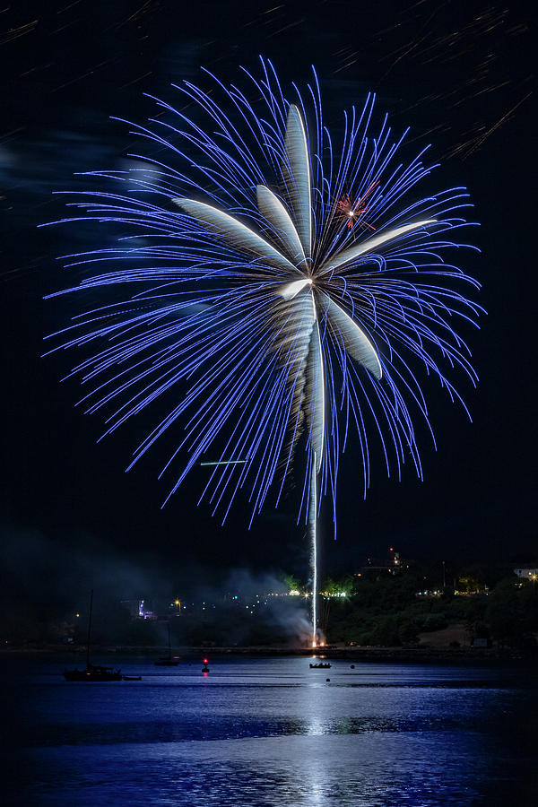 Fireworks over Portland, Maine #4 Photograph by Colin Chase