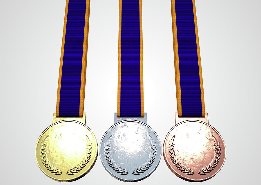 Sports Digital Art - First Second And Third Medals #4 by Allan Swart