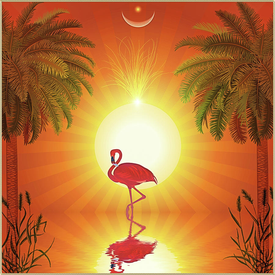 Flamingo #4 Digital Art by Harald Dastis