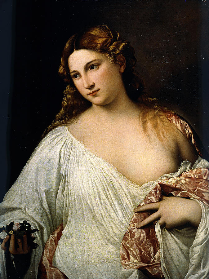 Titian Painting - Flora #4 by Titian