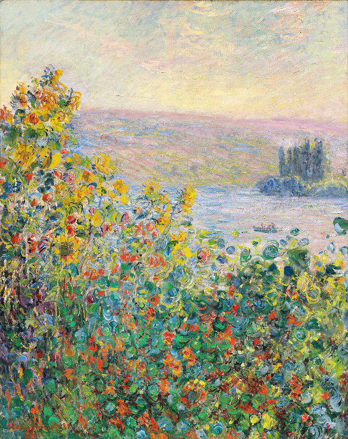 Flower Beds At Vetheuil #6 Painting by Celestial Images