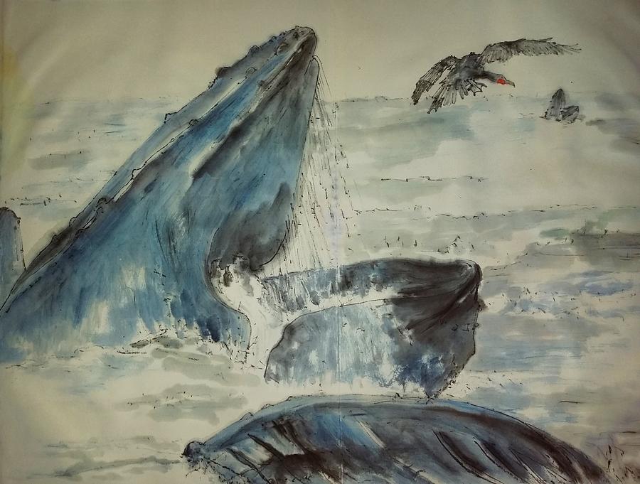 For Whales And Dolphins  Album #4 Painting by Debbi Saccomanno Chan