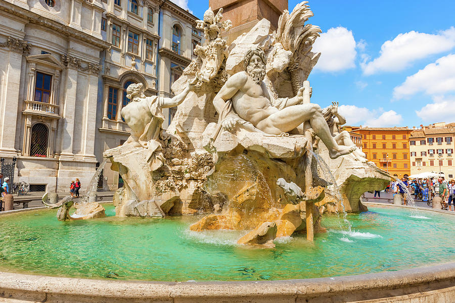 Fountain dei Fiumi in Rome, Italy #4 Photograph by Marek Poplawski