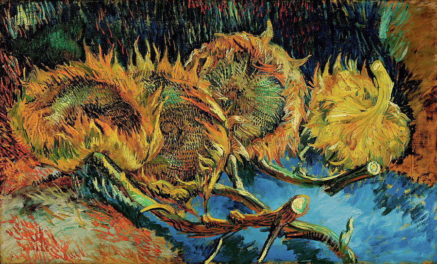 Vincent Van Gogh Painting - Four Cut Sunflowers #4 by Vincent van Gogh