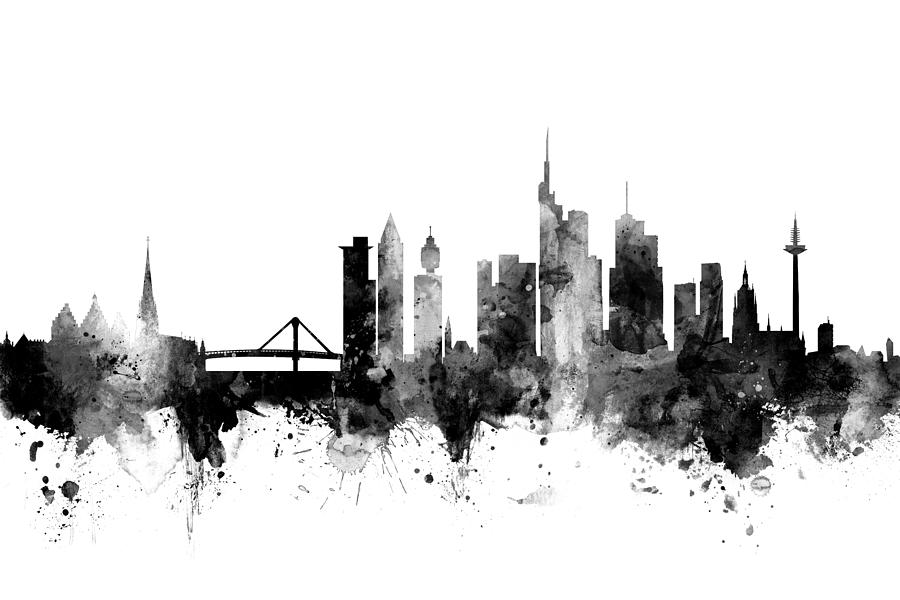Frankfurt Germany Skyline #4 Digital Art by Michael Tompsett