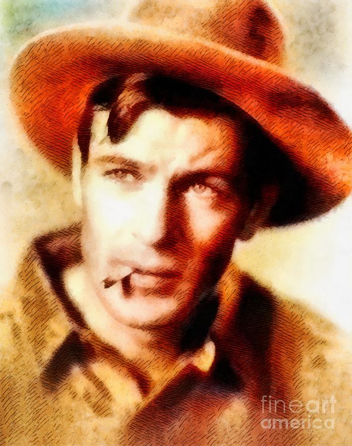 Gary Cooper, Vintage Hollywood Actor Painting