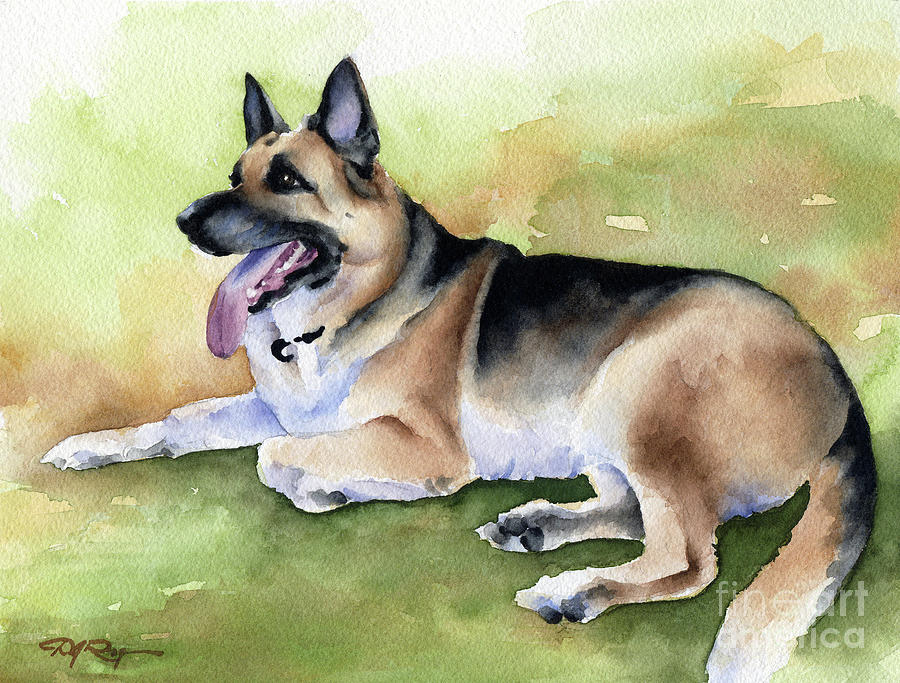 Portrait Painting - German Shepherd #4 by David Rogers