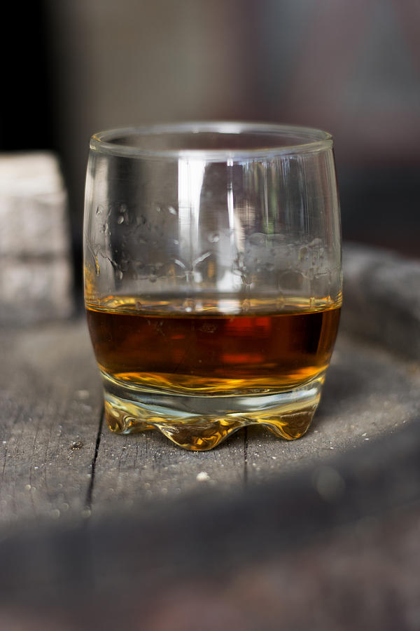 Barrel Photograph - Glass of whiskey in distillery #4 by Newnow Photography By Vera Cepic