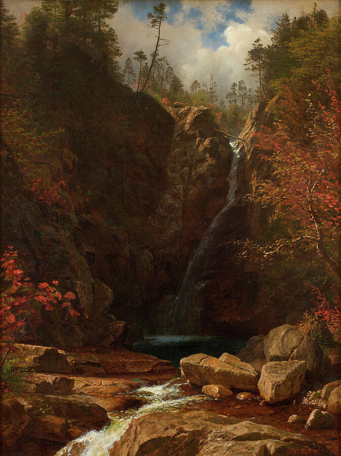 Glen Ellis Falls, from 1869 Painting by Albert Bierstadt