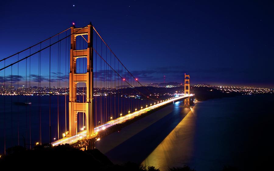Architecture Digital Art - Golden Gate #4 by Super Lovely