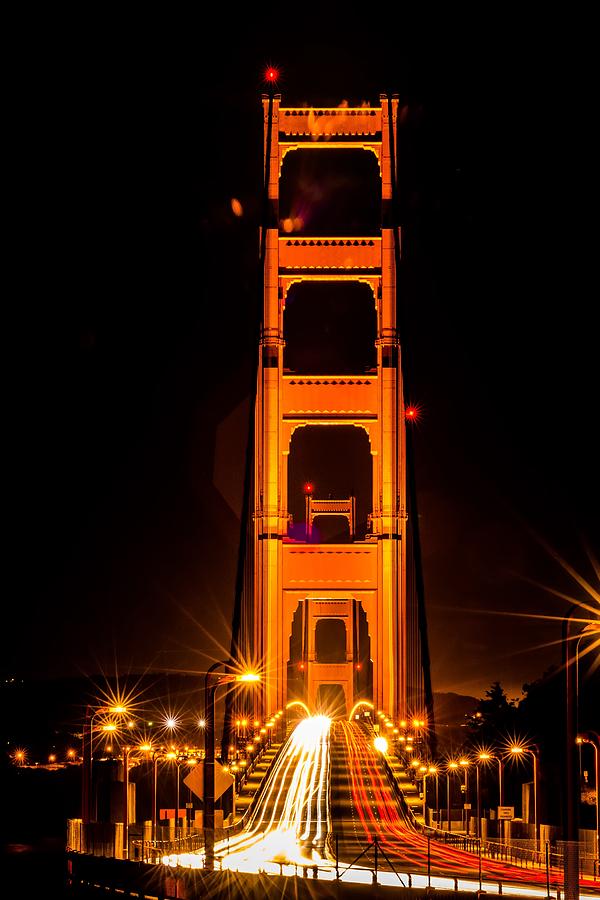 Golden Gte Bridge In San Francisco At Night #4 Photograph by Alex Grichenko