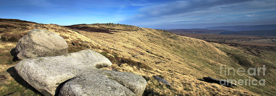 National Parks Photograph - Gritstone rocks on Shelf Moor, High Peak, Derbyshire, Peak Distr #4 by Dave Porter