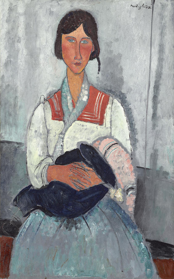 Gypsy Woman With Baby #4 Painting by Amedeo Modigliani