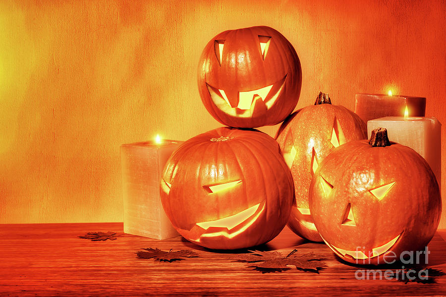 Halloween pumpkins #4 Photograph by Anna Om