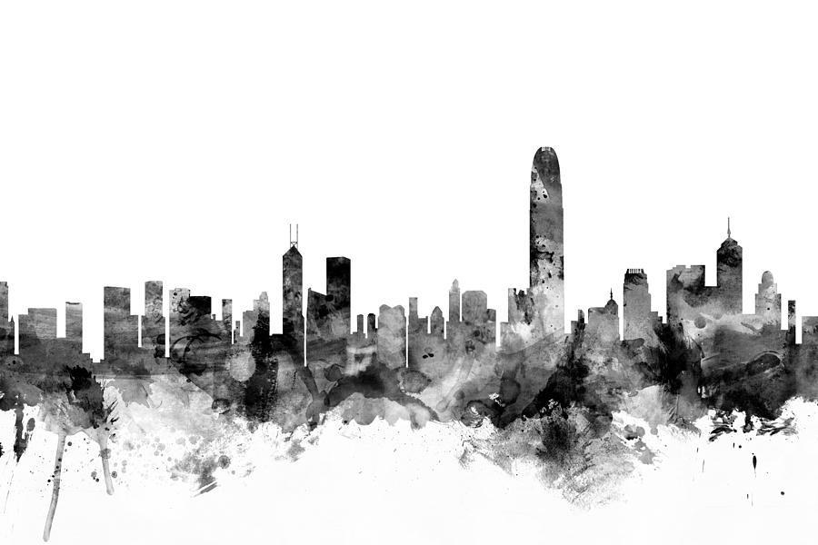 Hong Kong Skyline #4 Digital Art by Michael Tompsett