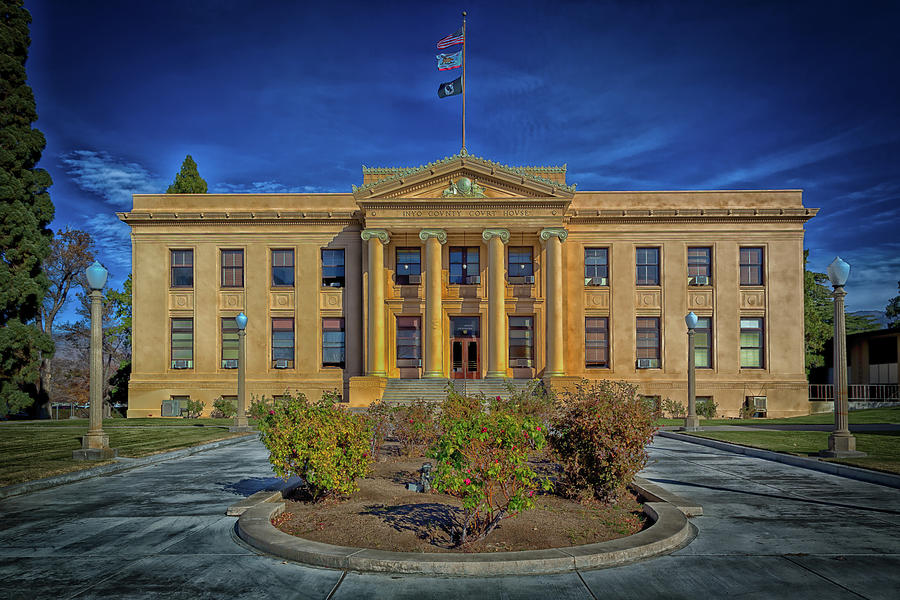 Flag Photograph - Inyo County Courthouse #4 by Mountain Dreams