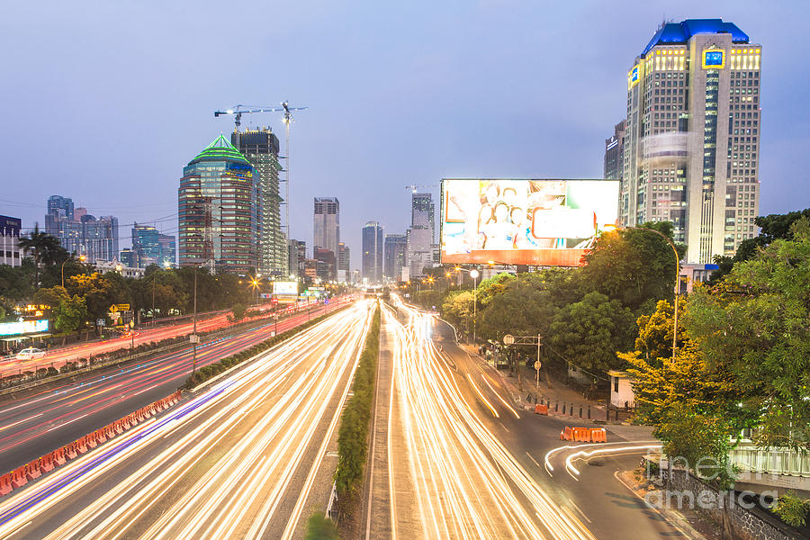 Rush Hour Movie Photograph - Jakarta twilight #4 by Didier Marti