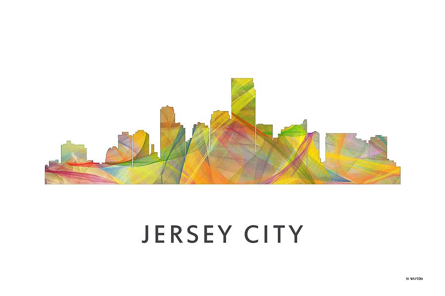 Architecture Digital Art - Jersey City New Jersey Skyline #4 by Marlene Watson