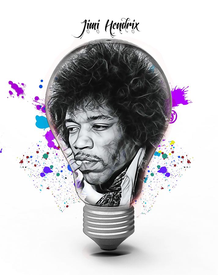 Jimi Hendrix Electric #4 Mixed Media by Marvin Blaine