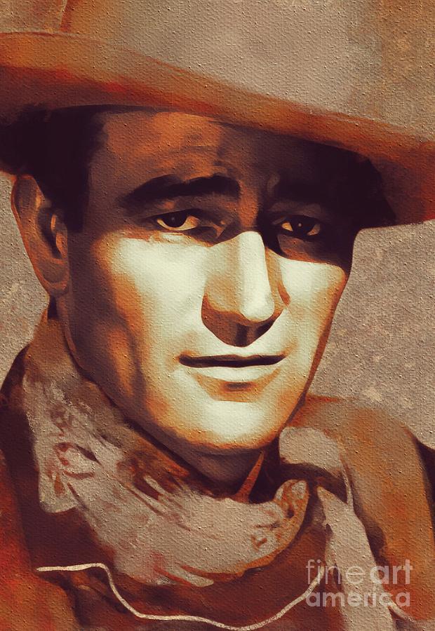 Hollywood Painting - John Wayne, Hollywood Legend #4 by Esoterica Art Agency