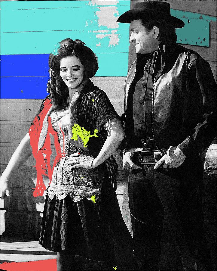 June Carter Cash Johnny Cash In Costume Old Tucson Az 1971-2008 #5 Photograph by David Lee Guss