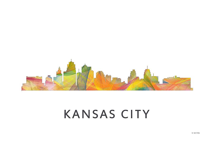Architecture Digital Art - Kansas City Missouri Skyline #4 by Marlene Watson