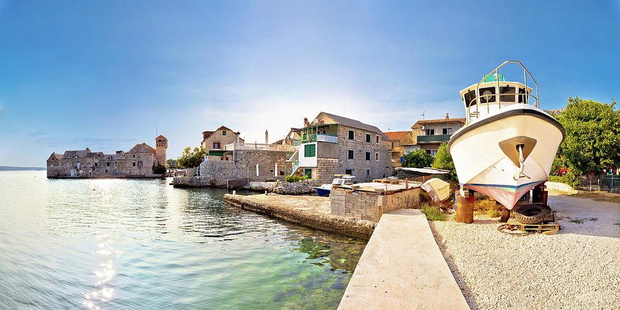 Kastel Gomilica waterfront panoramic view #4 Photograph by Brch Photography