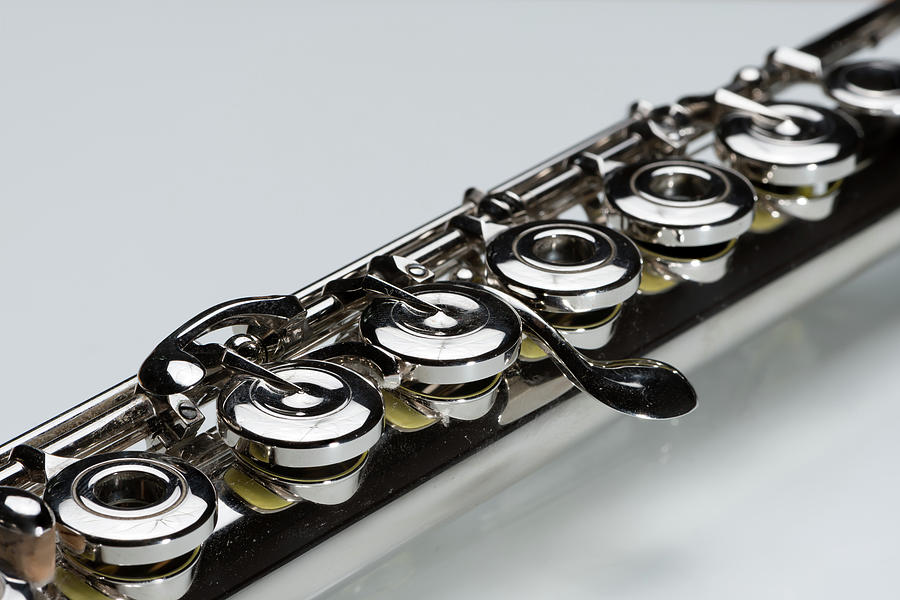 Keys of a platinum plated silver flute Photograph by Stefan Rotter ...