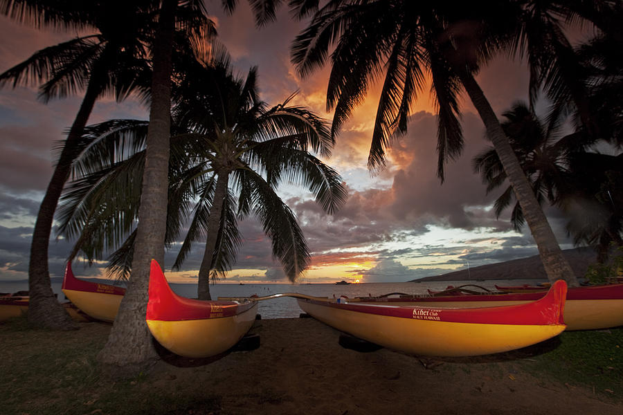 Kihei Canoes #4 Photograph by James Roemmling