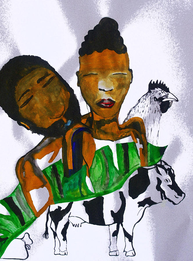 Kintu and Nambi Poster #4 Painting by Gloria Ssali