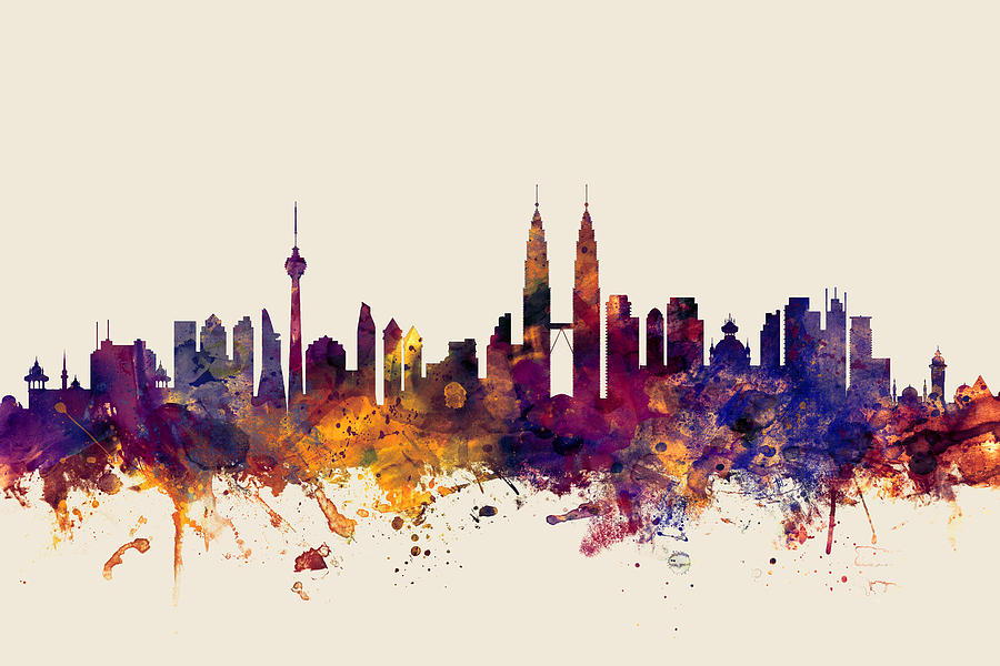Kuala Lumpur Malaysia Skyline #4 Digital Art by Michael Tompsett