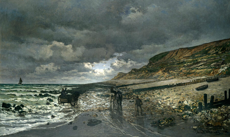 La Pointe de la Heve at Low Tide, from 1865 Painting by Claude Monet La Pointe de la Heve at Low Tide, from 1865 Painting by Claude Monet