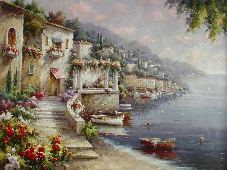 Lago di Como Painting by Lucio Campana - Fine Art America