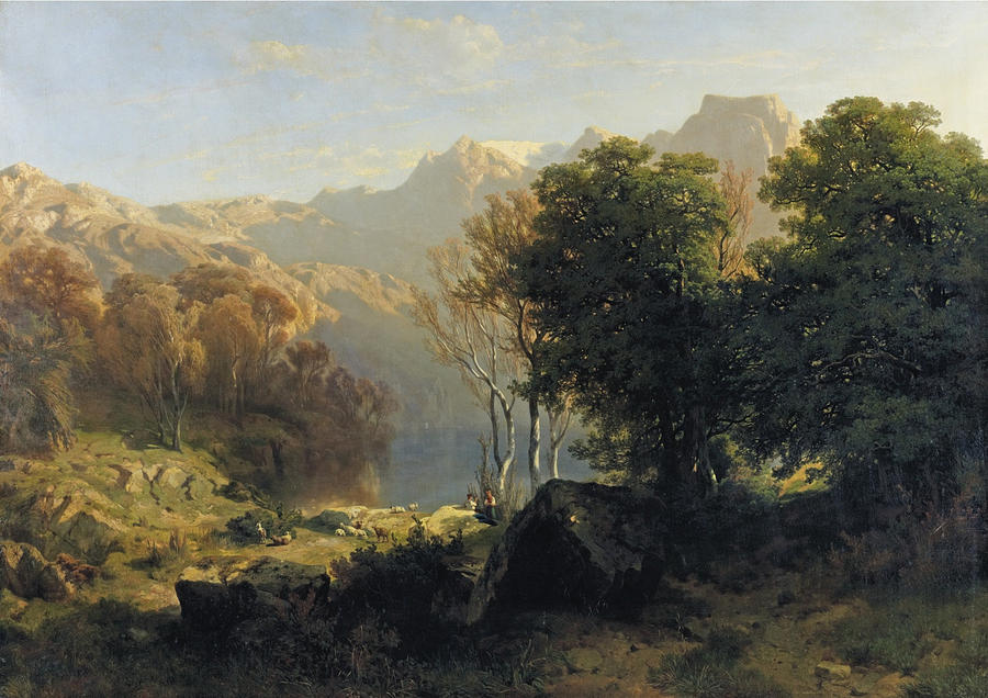 Tree Painting - Lake Lucerne #4 by Alexandre Calame