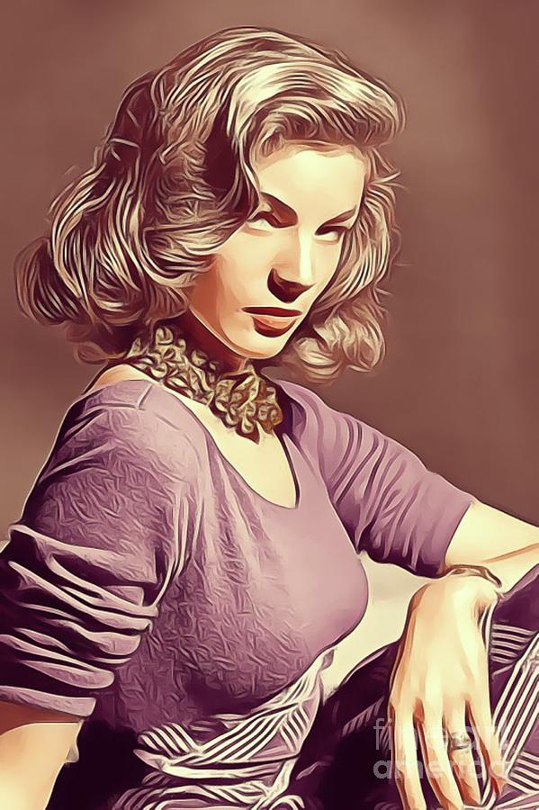 Hollywood Digital Art - Lauren Bacall, Vintage Actress #4 by Esoterica Art Agency