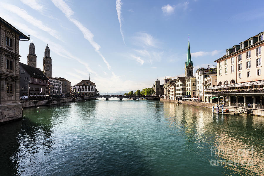 Limmat river in Zurich #4 Photograph by Didier Marti