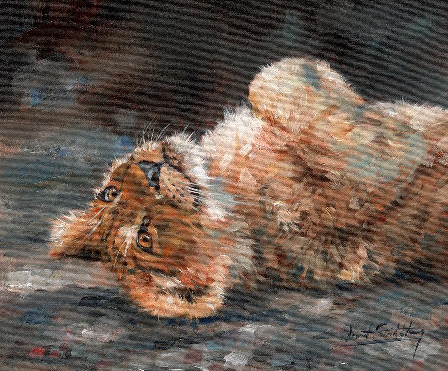 Lion Cub #4 Painting by David Stribbling
