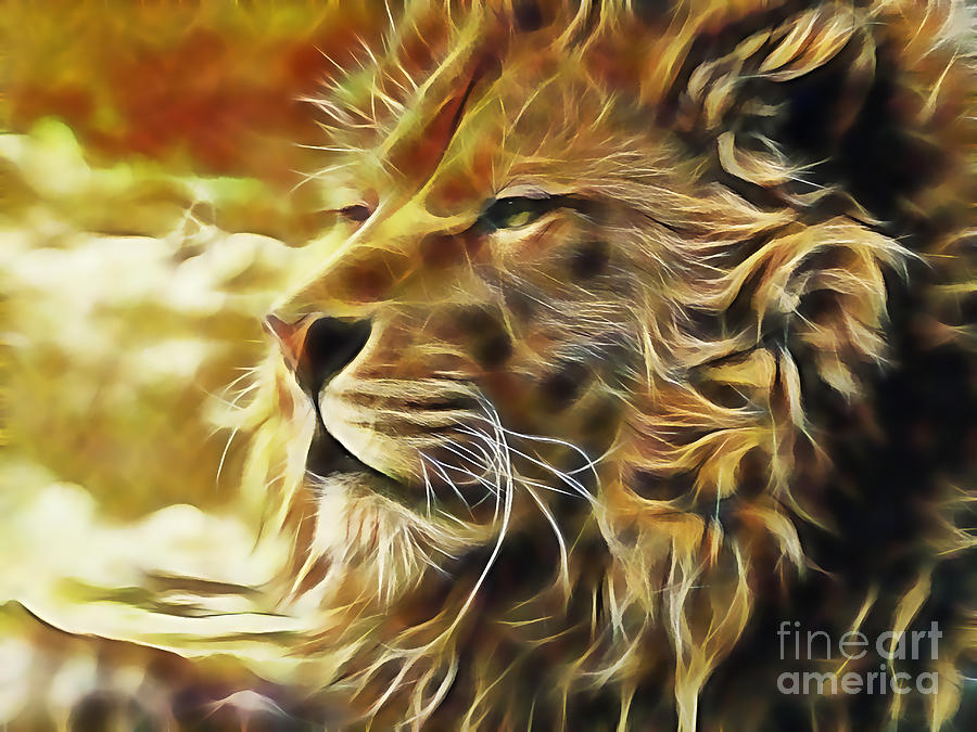 Nature Mixed Media - Lion #4 by Marvin Blaine