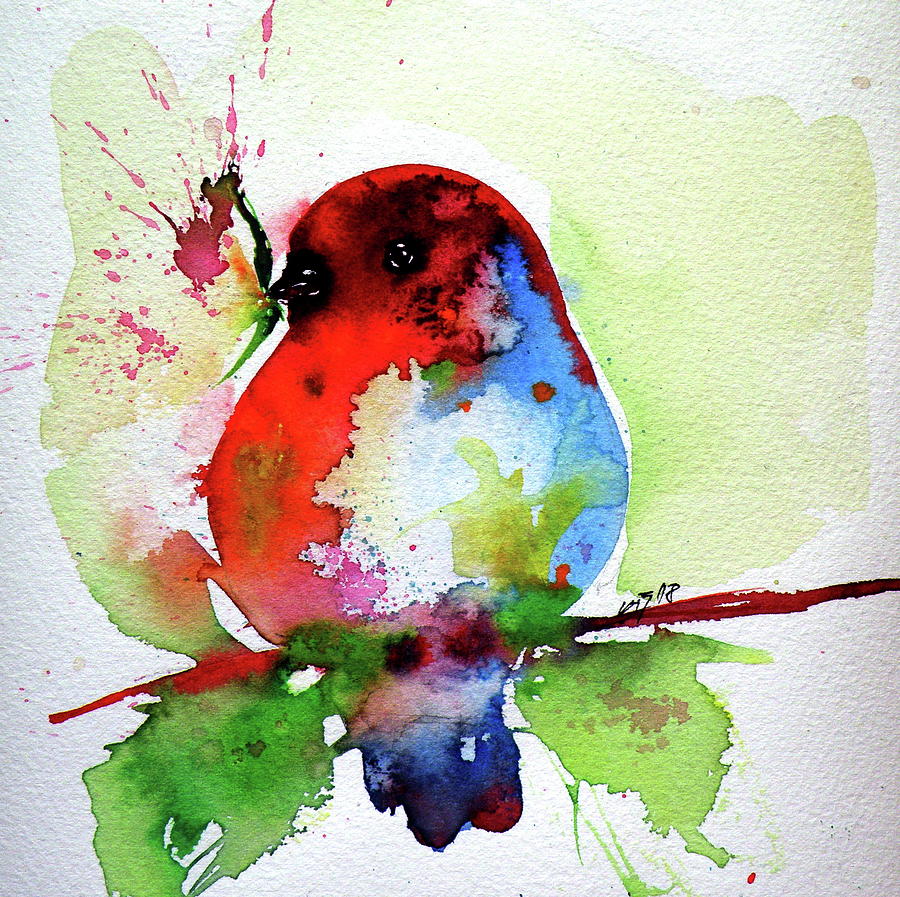 Little bird #4 Painting by Kovacs Anna Brigitta