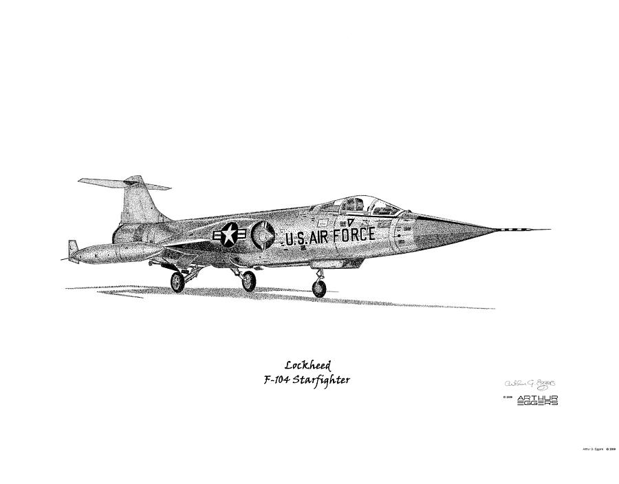 Lockheed F-104 Starfighter #1 Digital Art by Arthur Eggers