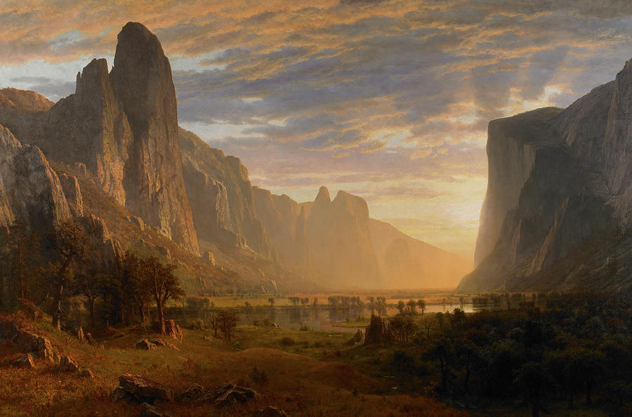 Albert Bierstadt  Painting - Looking Down Yosemite Valley #4 by Albert Bierstadt